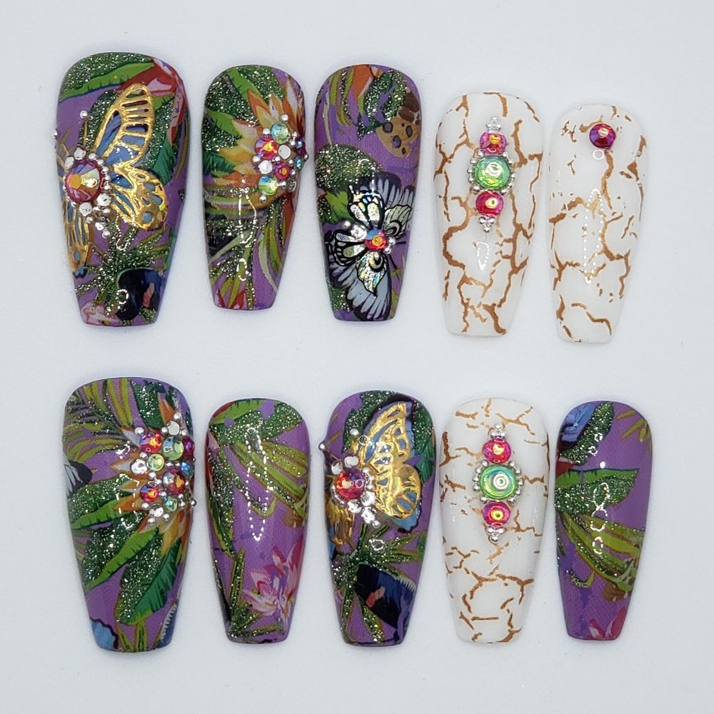 Reflective Press On Nails